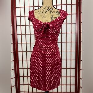 Y2K Ruby Rox Valentines Romantic Red Polka Dot Bodycon Retro Mini Dress